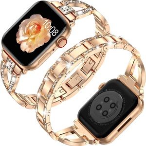 Women’s Rose gold rhinestone iWatch band
